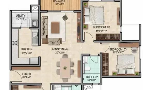 The Prestige City Sarjapur floor plan