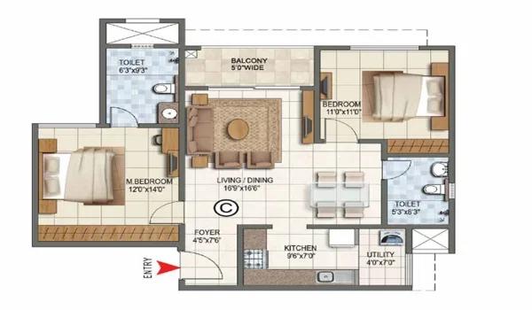 Sattva Park Cubix floor plan