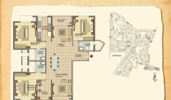 Prestige Lakeside Habitat - Apartments floor plan