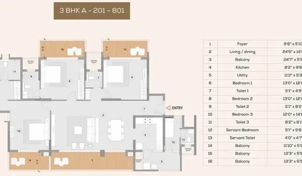 Purva Meraki floor plan
