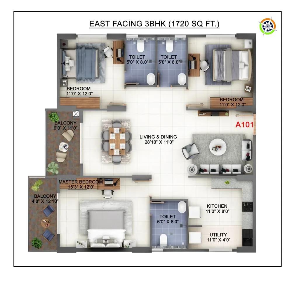 Abhee Kings Court apartments floor plan