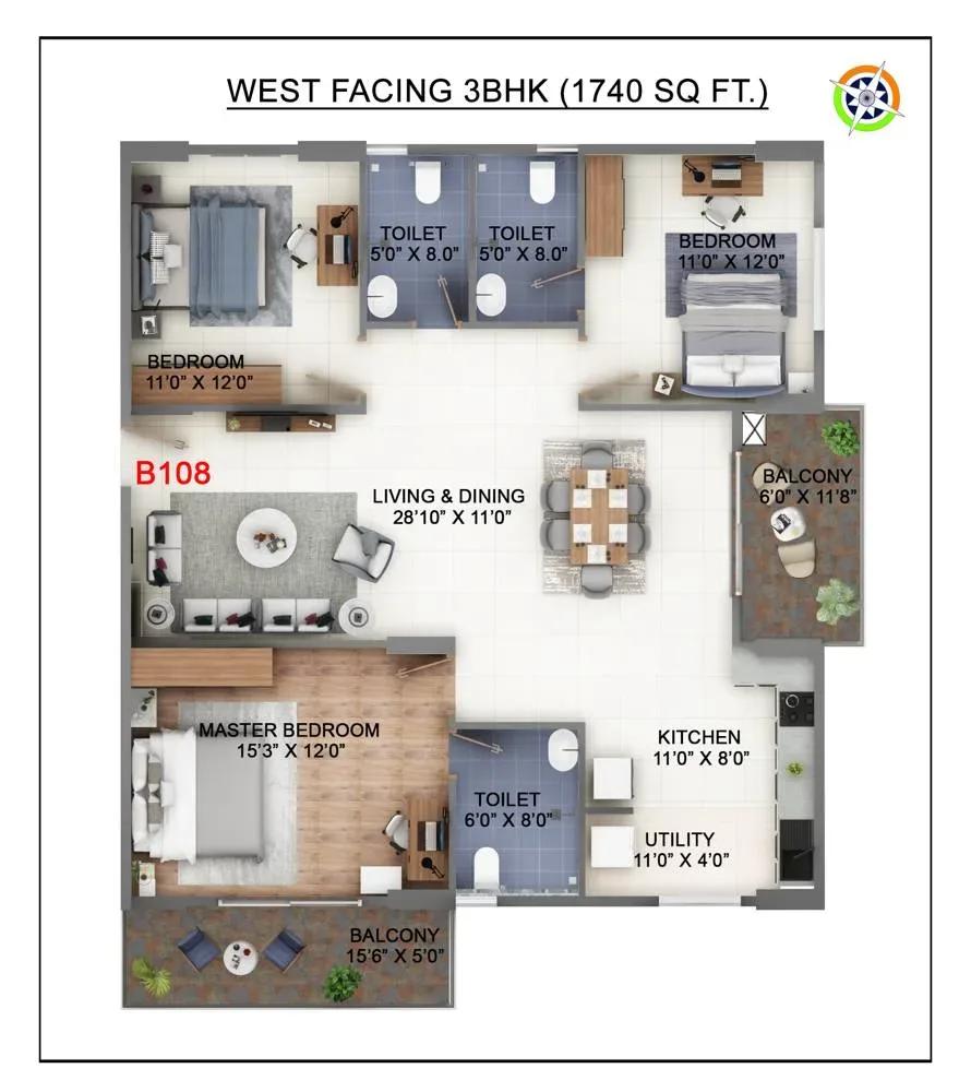 Abhee Kings Court apartments floor plan