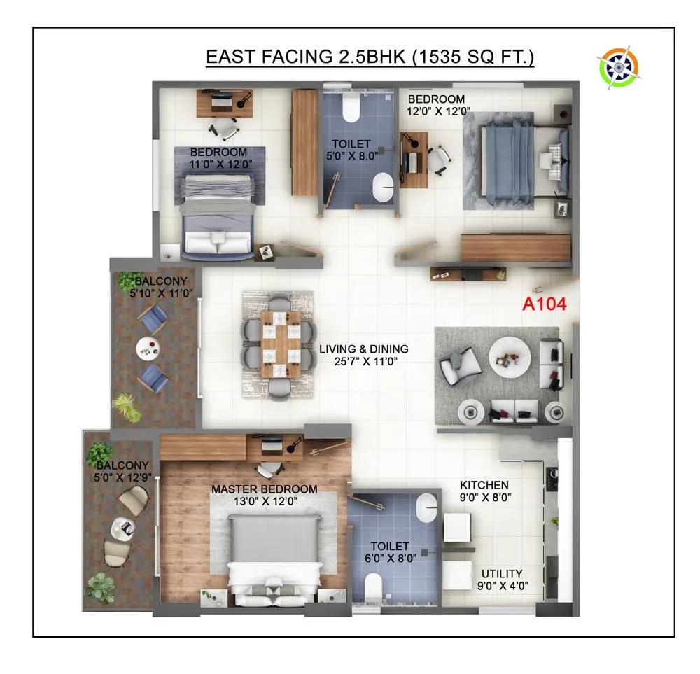 Abhee Kings Court apartments floor plan