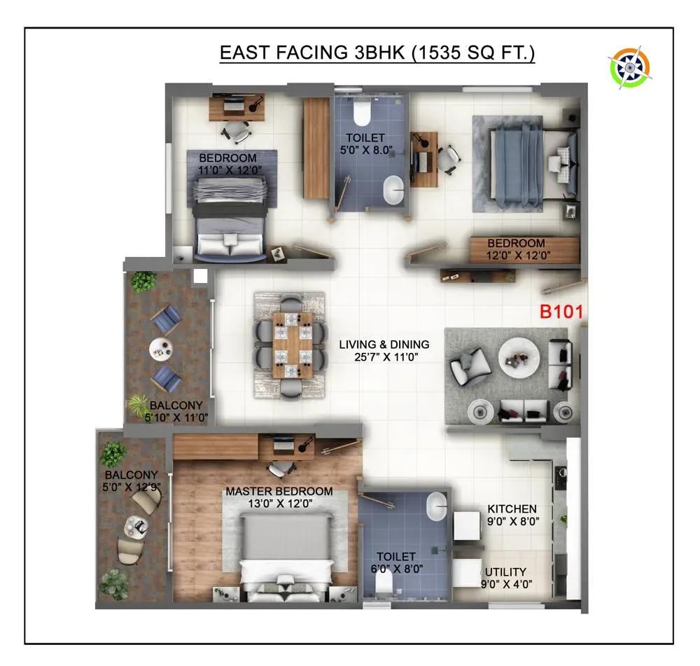 Abhee Kings Court apartments floor plan