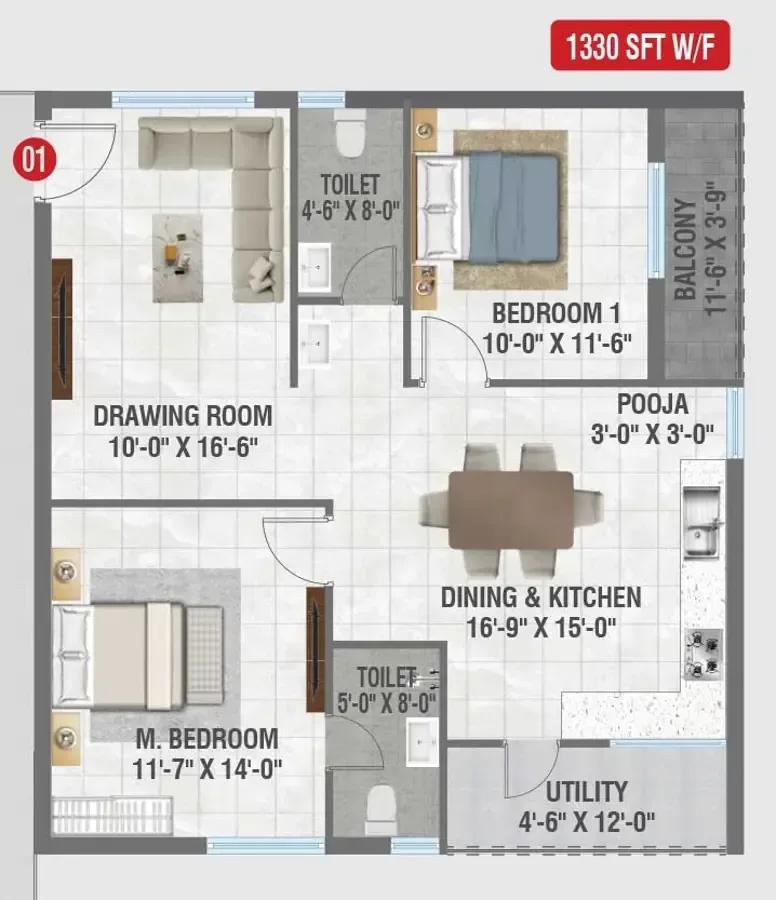 Amrutha Sagar apartments floor plan