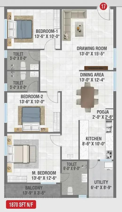 Amrutha Sagar apartments floor plan