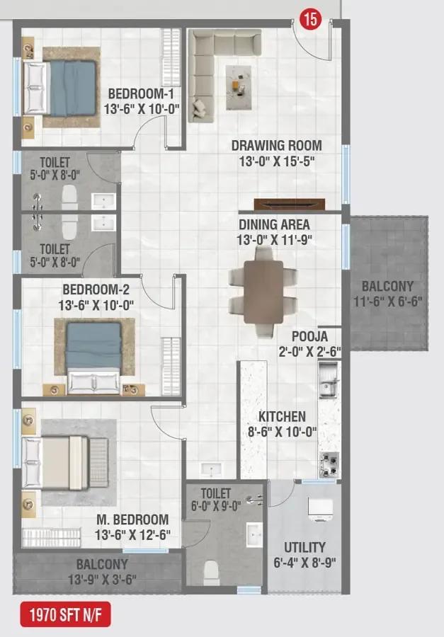 Amrutha Sagar apartments floor plan