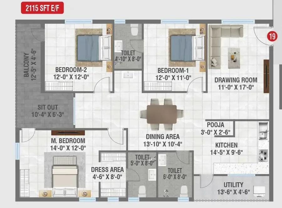 Amrutha Sagar apartments floor plan