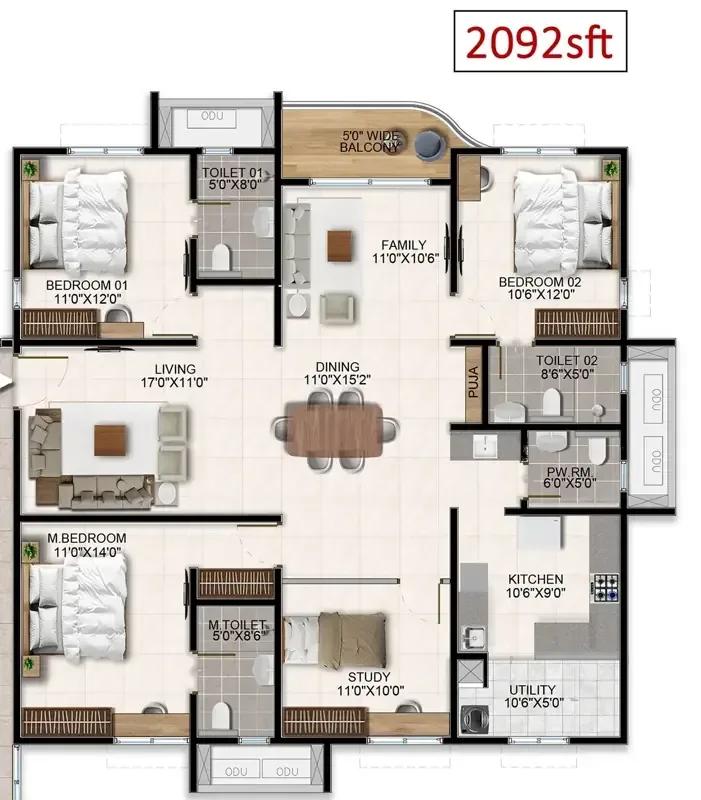 Aparna Wonder Woods floor plan