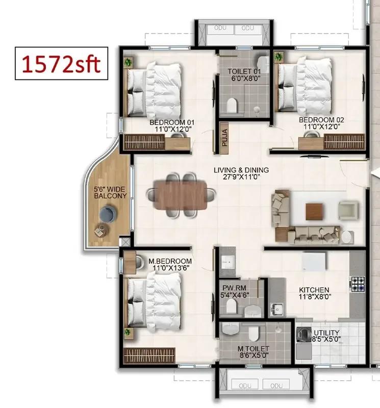 Aparna Wonder Woods floor plan