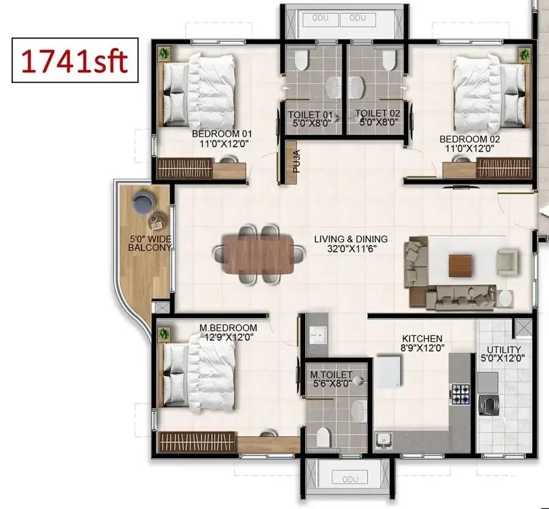 Aparna Wonder Woods floor plan