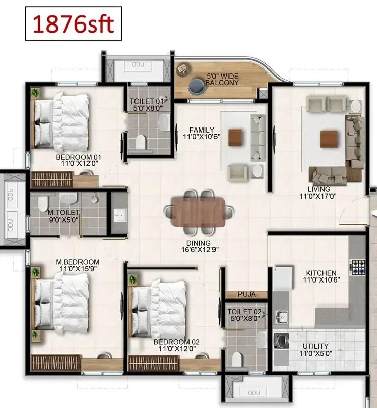 Aparna Wonder Woods floor plan