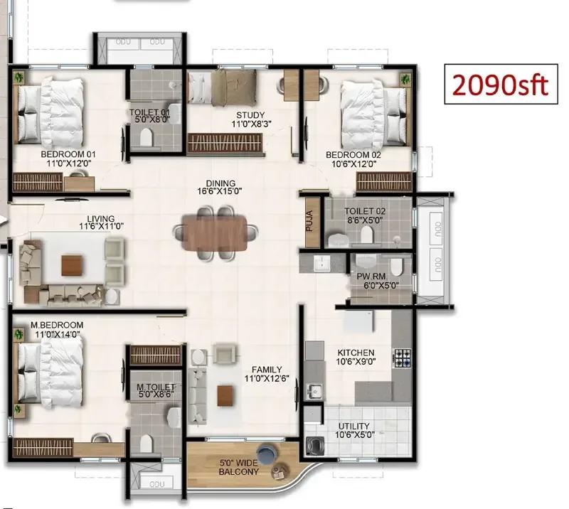Aparna Wonder Woods floor plan
