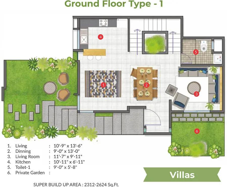 ARATT Cityscapes villas floor plan