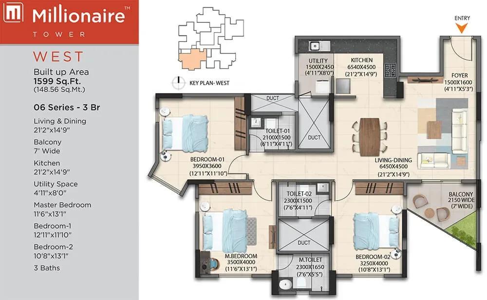 Artismo Millionaire Tower floor plan