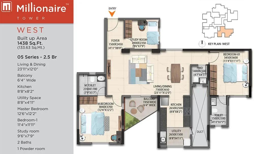Artismo Millionaire Tower floor plan