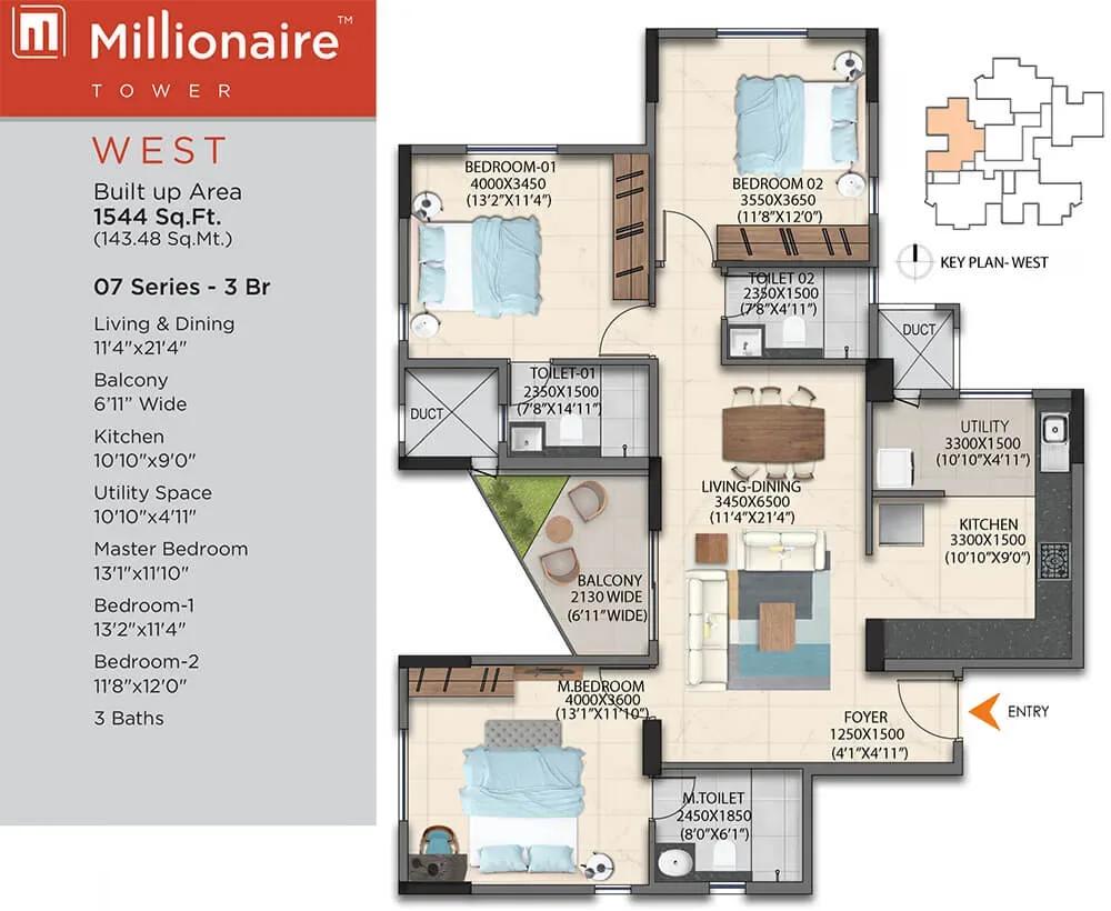 Artismo Millionaire Tower floor plan