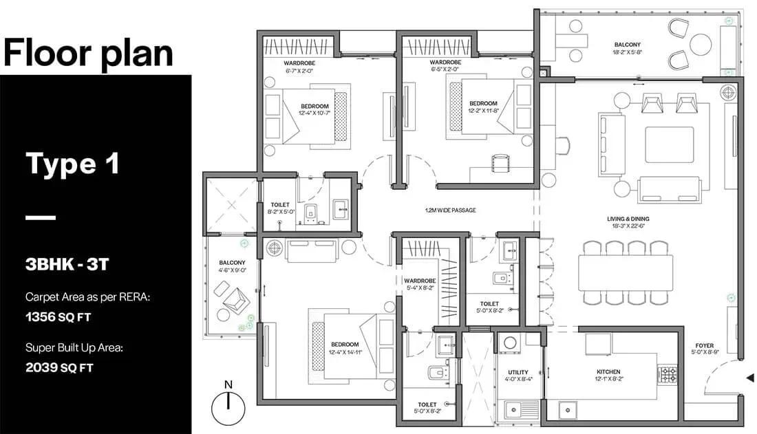 Assetz Bloom & Dell apartments floor plan