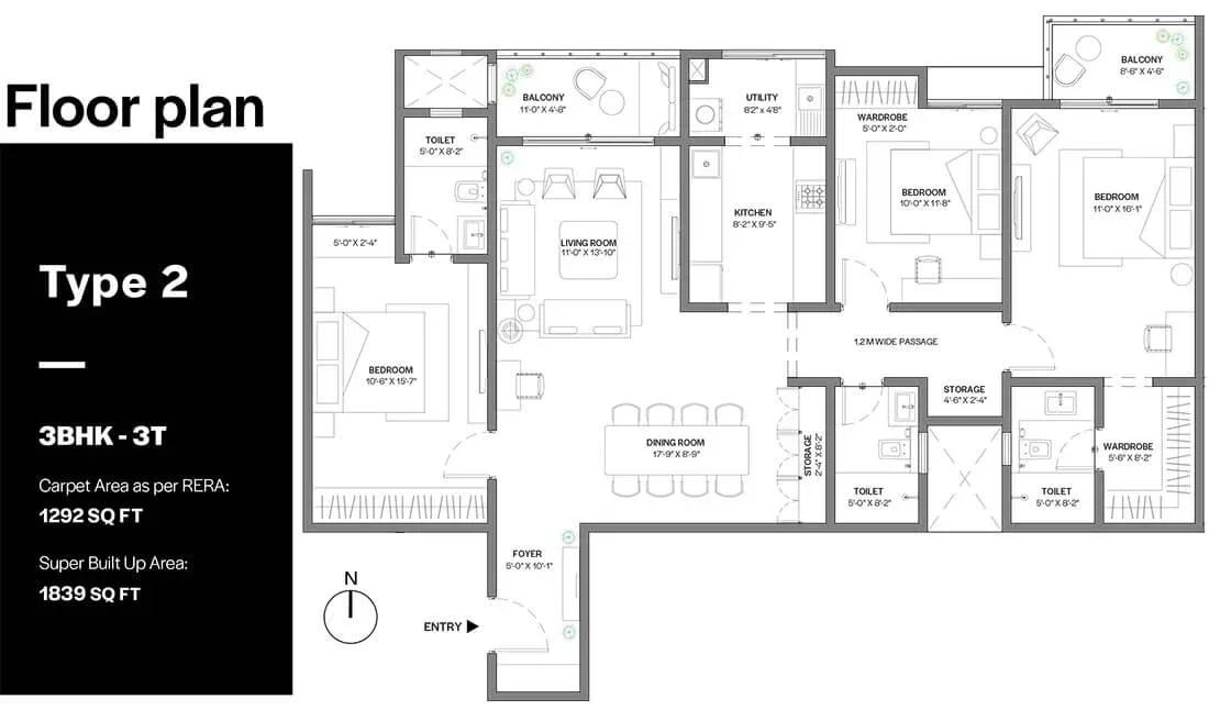 Assetz Bloom & Dell apartments floor plan