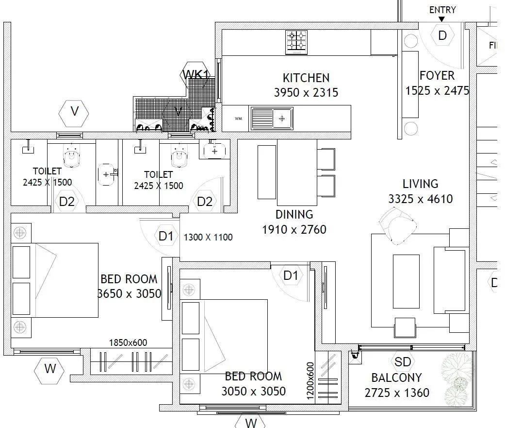 Assetz Here & Now apartments floor plan