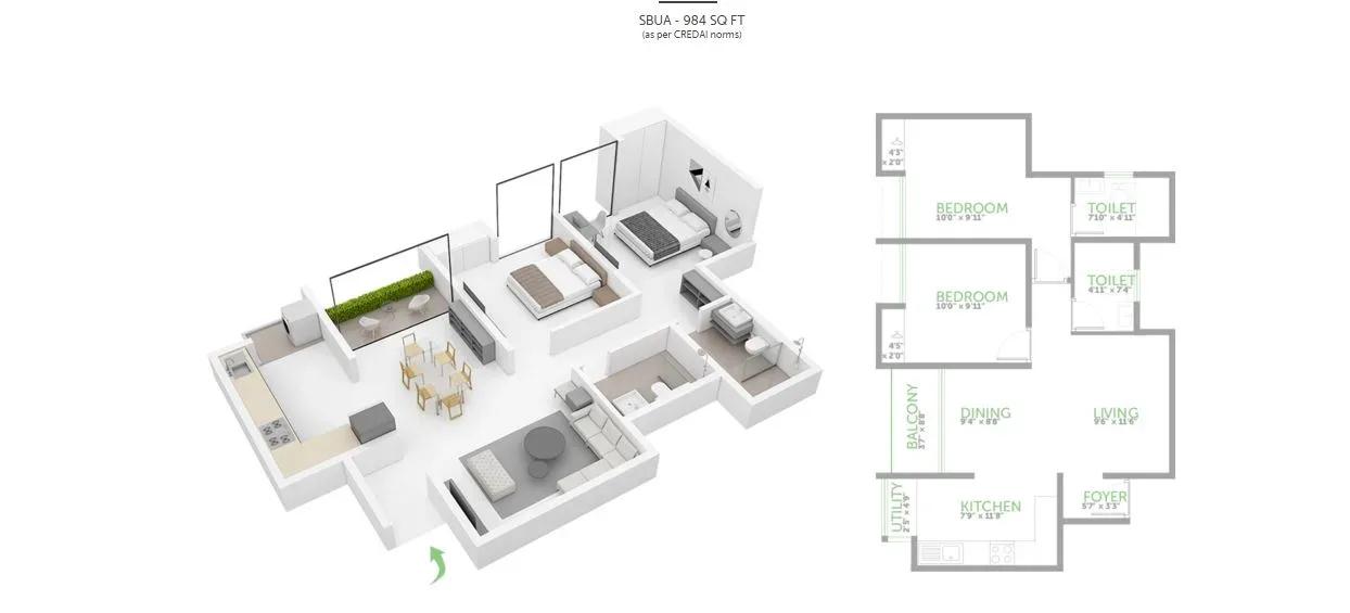 Assetz Lifestyle 63 Degree East apartments floor plan