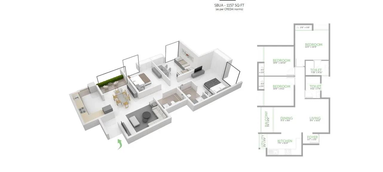 Assetz Lifestyle 63 Degree East apartments floor plan