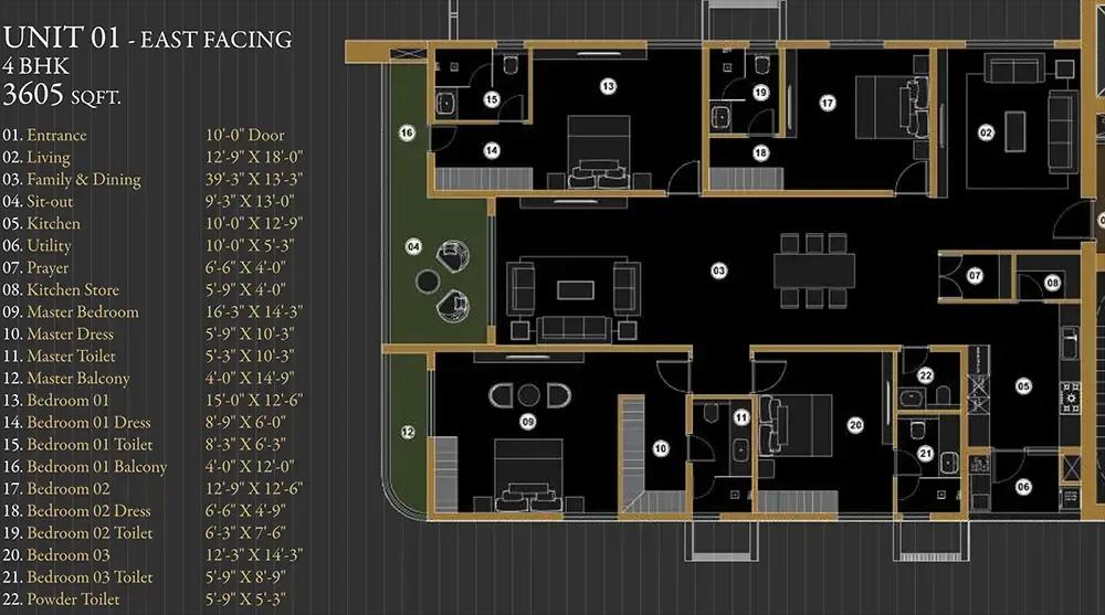 Aurum by Sree Varaaha apartments floor plan