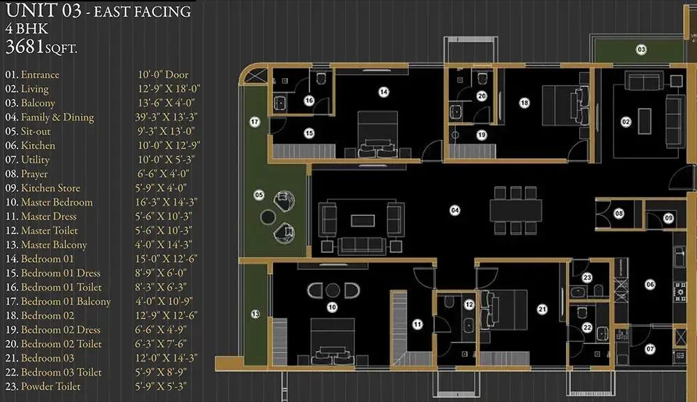 Aurum by Sree Varaaha apartments floor plan