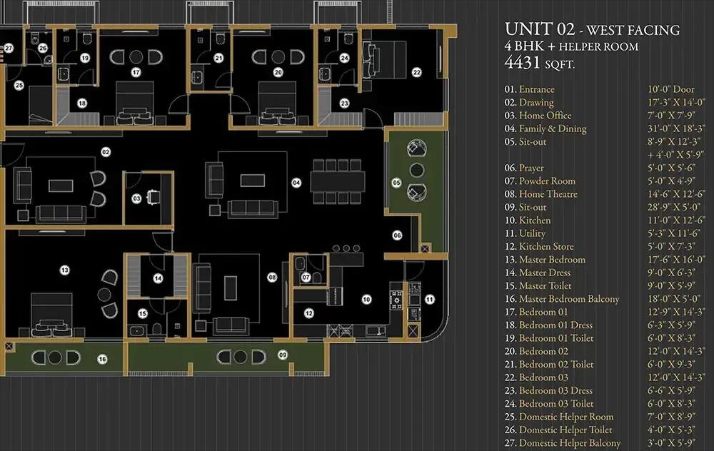 Aurum by Sree Varaaha apartments floor plan