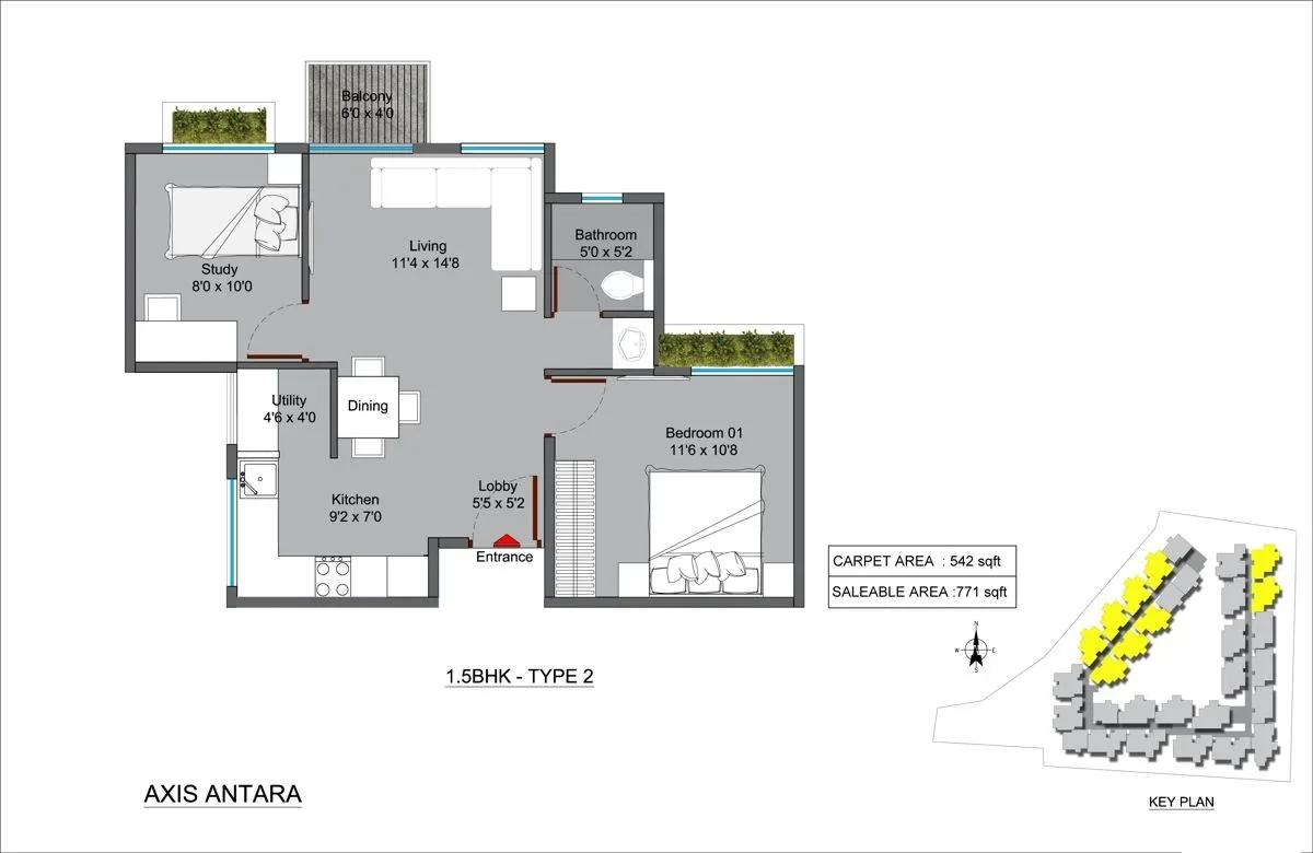 Axis Antara apartments floor plan