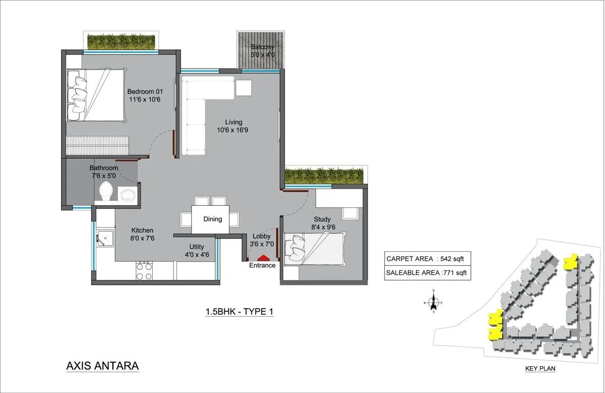 Axis Antara apartments floor plan