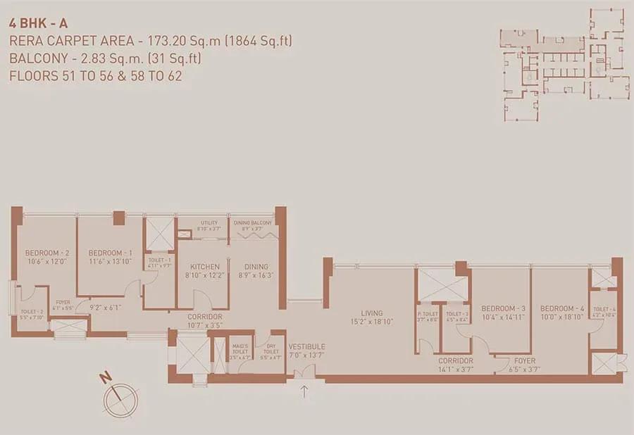 Birla Niyaara apartments floor plan