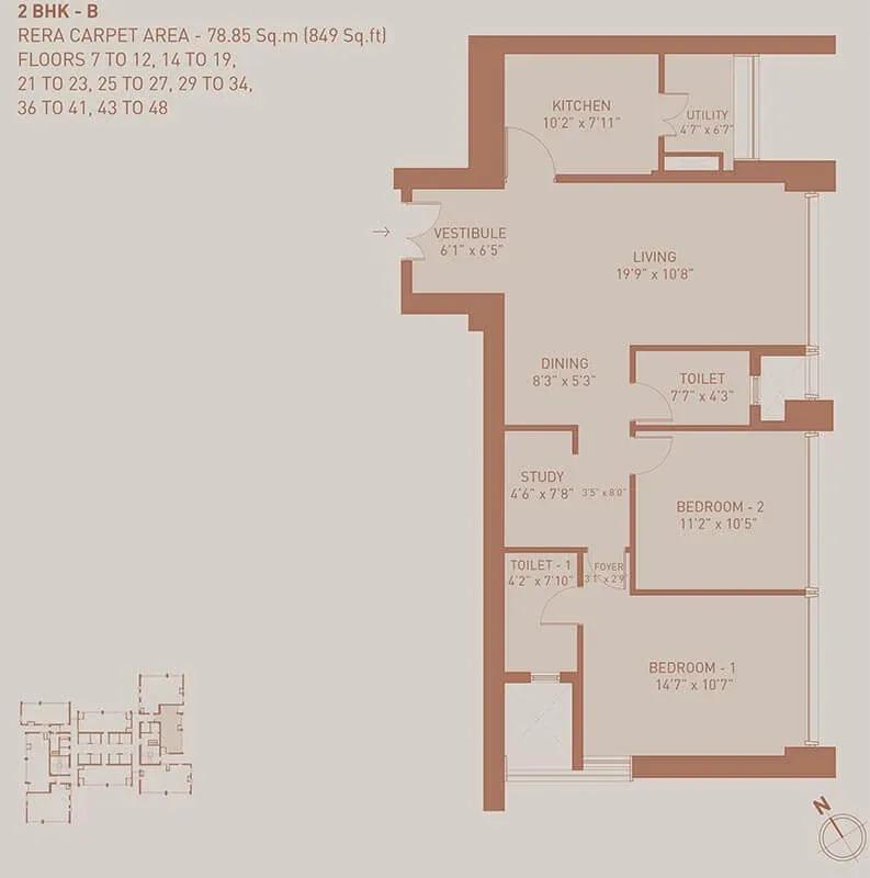 Birla Niyaara apartments floor plan