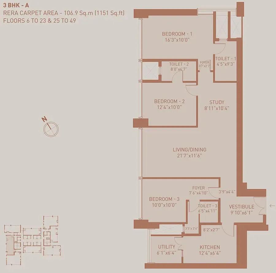 Birla Niyaara apartments floor plan