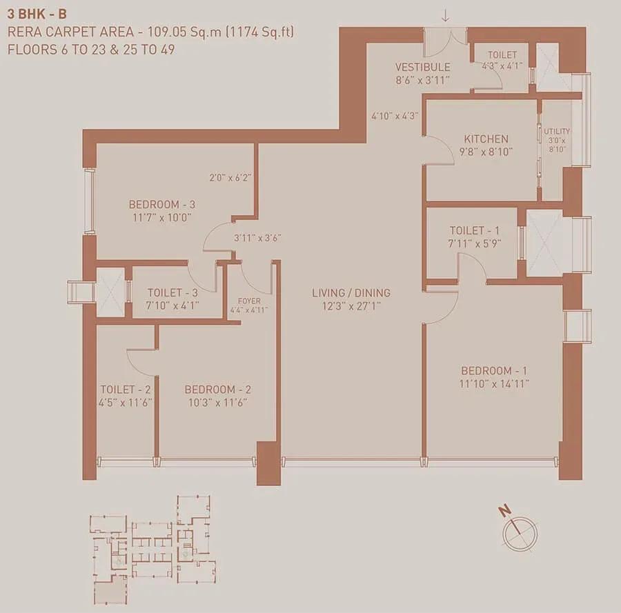 Birla Niyaara apartments floor plan