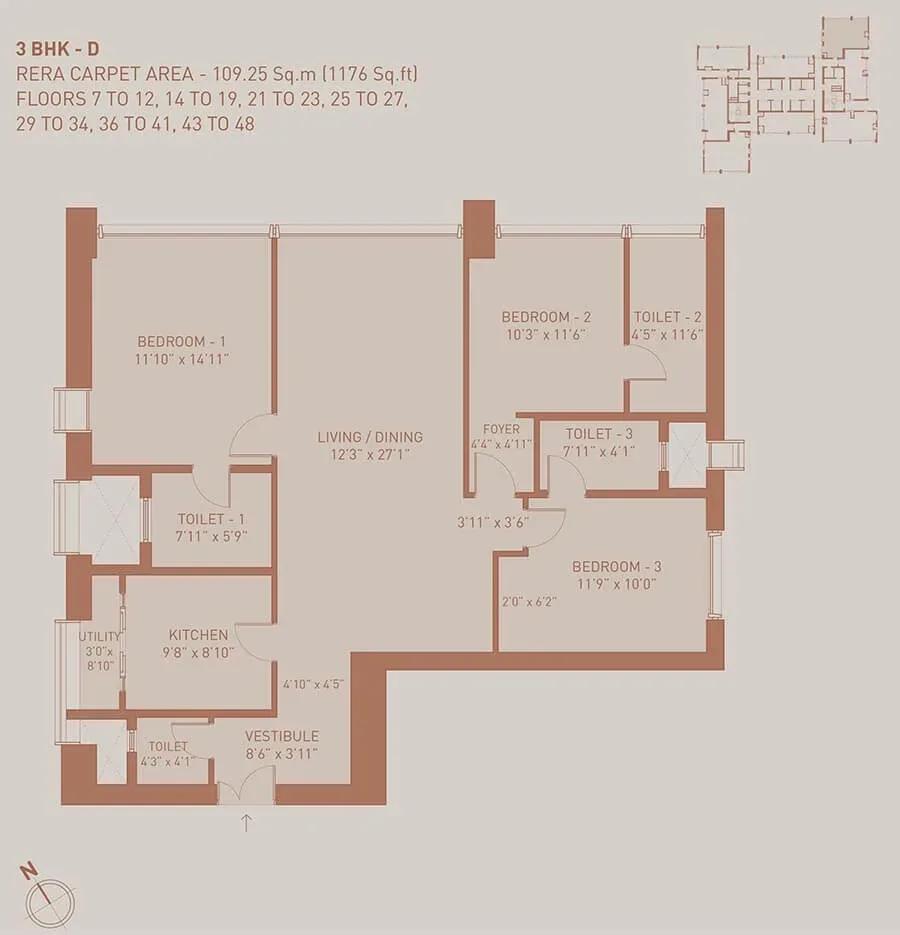 Birla Niyaara apartments floor plan