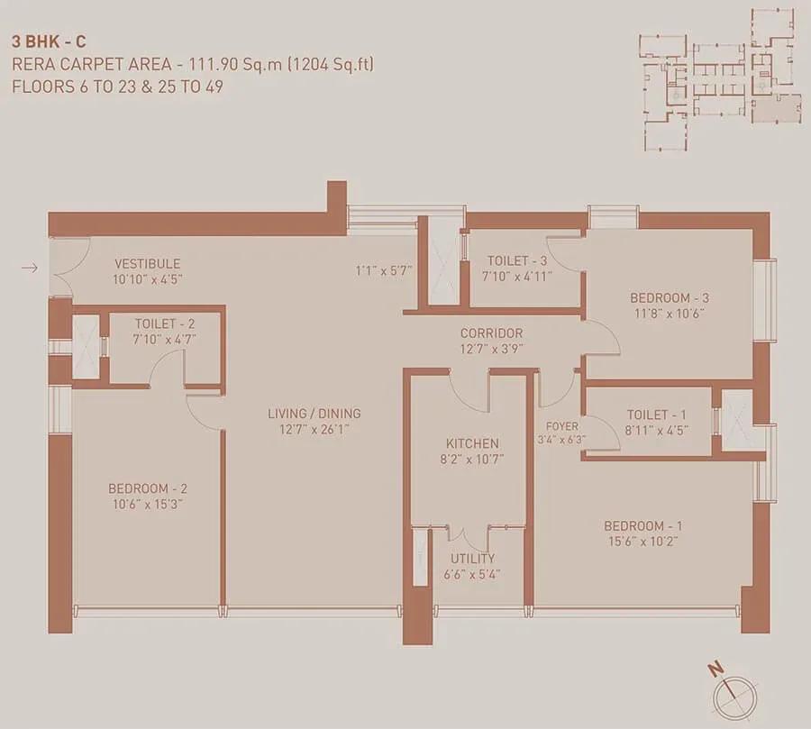 Birla Niyaara apartments floor plan