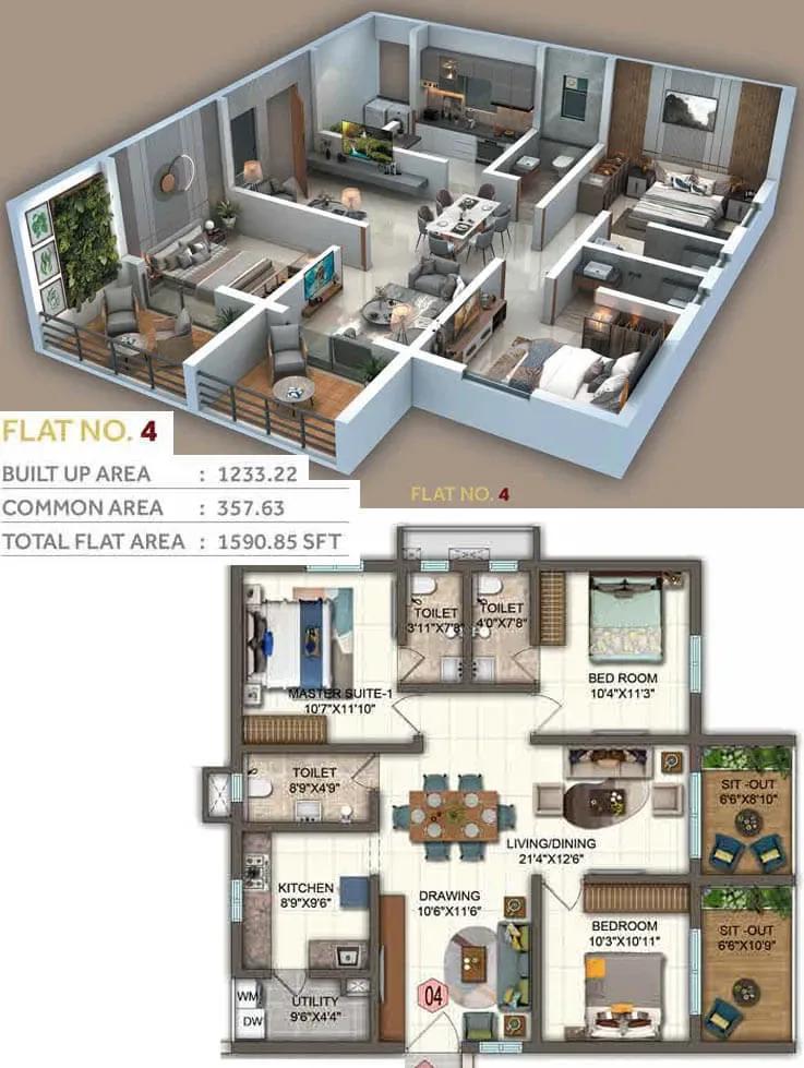 Candeur Twins apartments