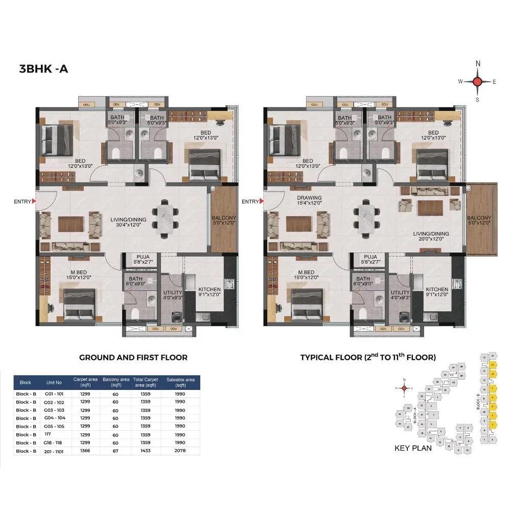 Casagrand Evon apartments floor plan