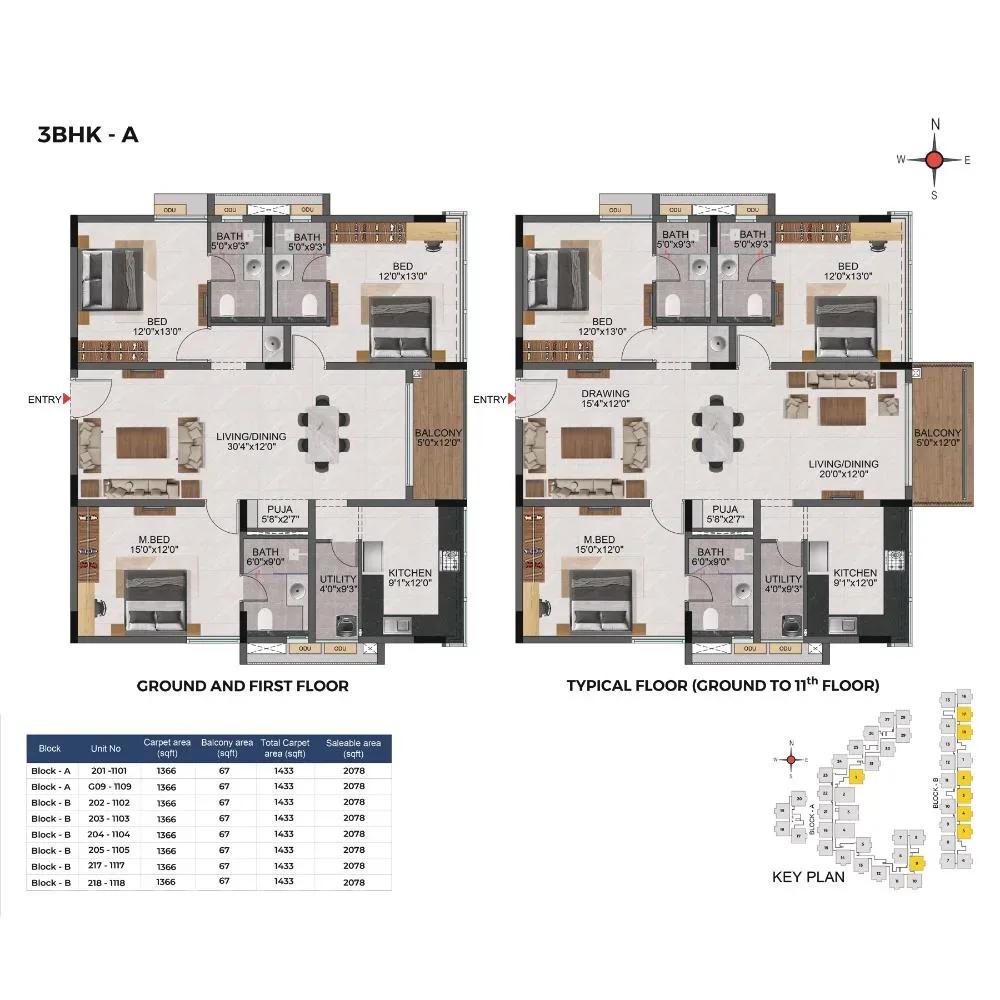 Casagrand Evon apartments floor plan