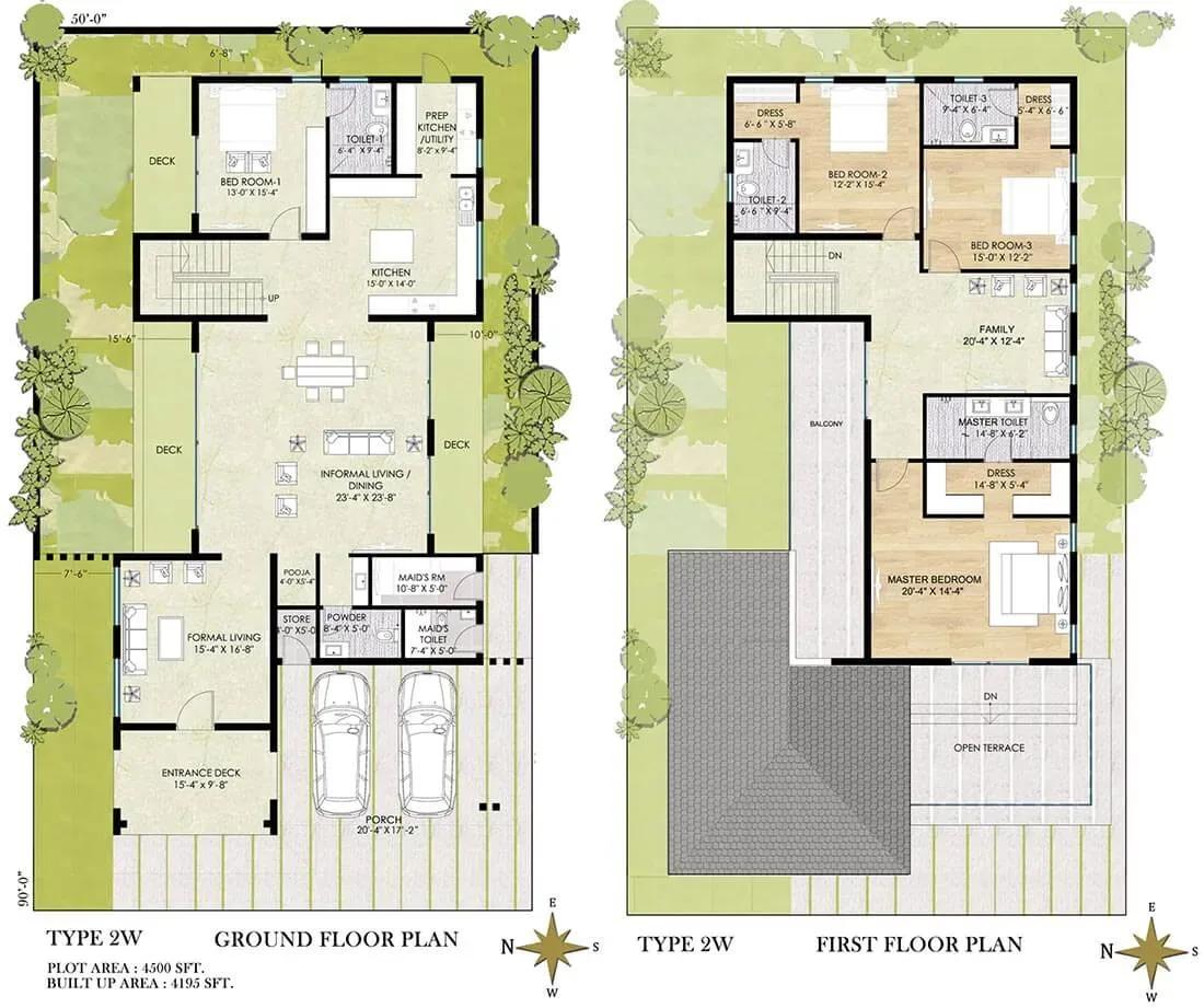 Chaithanya Samarth Villas 4 BHK Duplex Type 2 floor plan