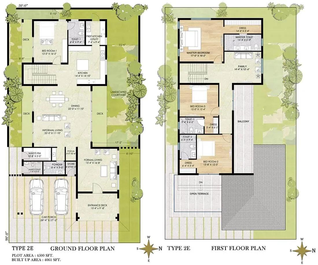 Chaithanya Samarth Villas 4 BHK Duplex Type 2 floor plan