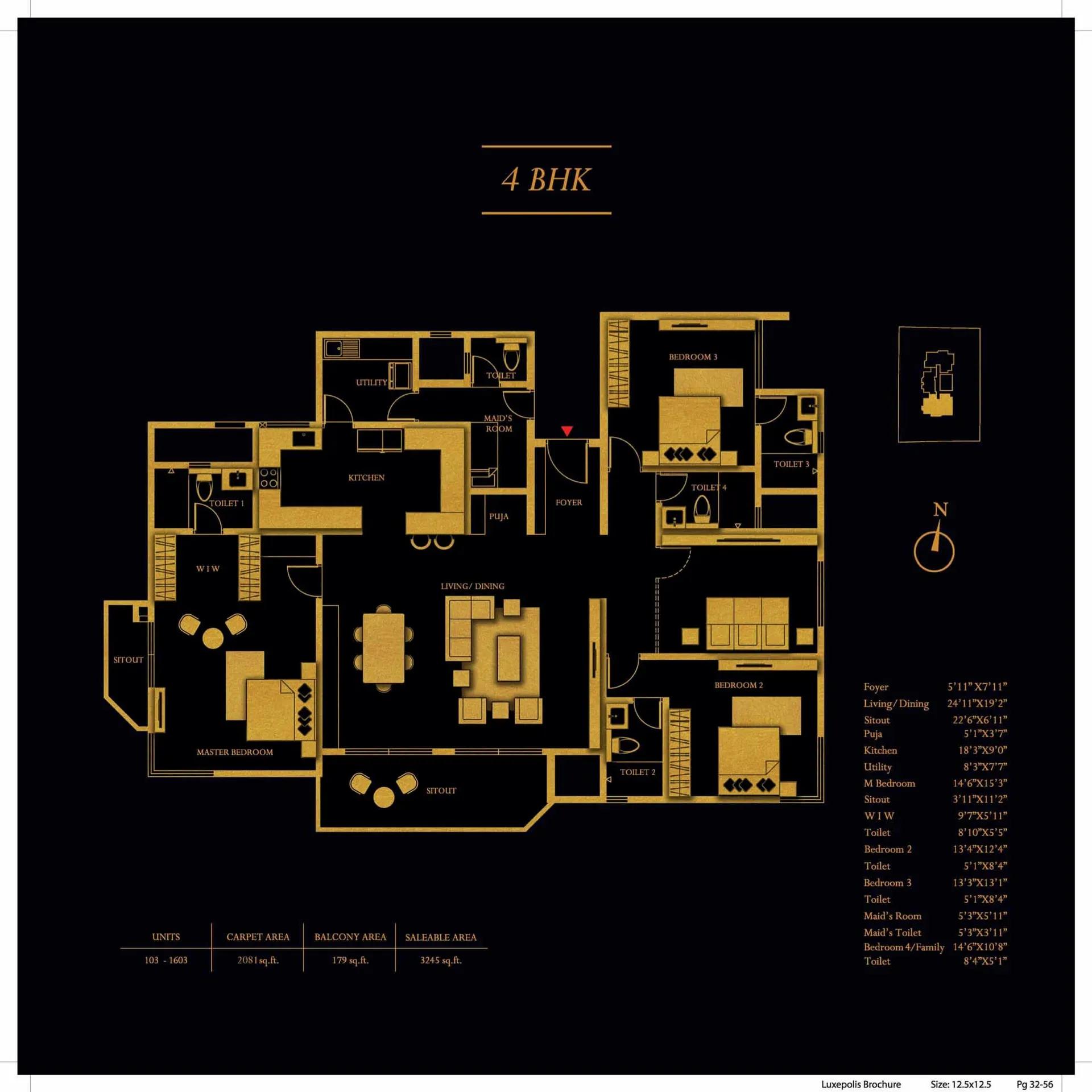 Concorde Luxepolis 4 BHK floor plan