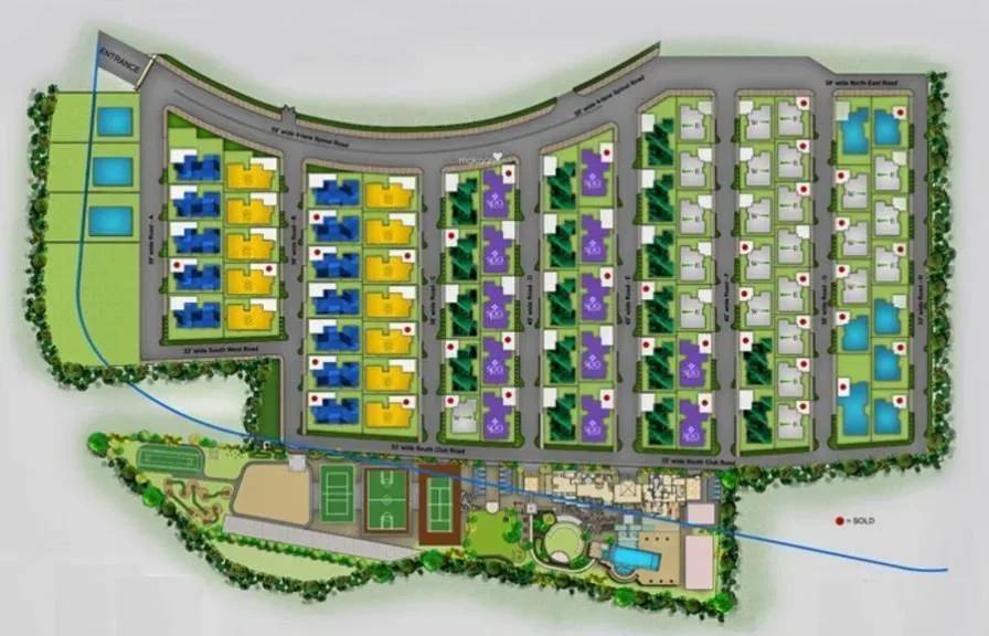 DivyaSree 77° East villas layout plan