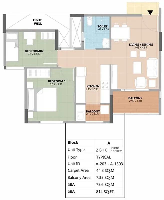 Esteem South Park apartments floor plan