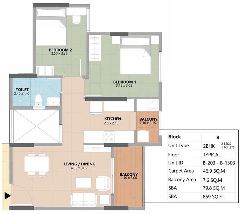 Esteem South Park apartments floor plan