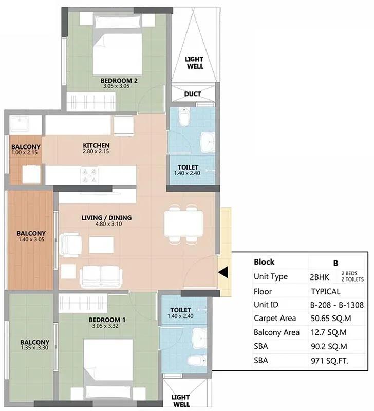 Esteem South Park apartments floor plan