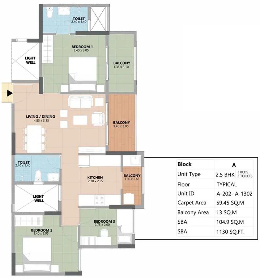 Esteem South Park apartments floor plan