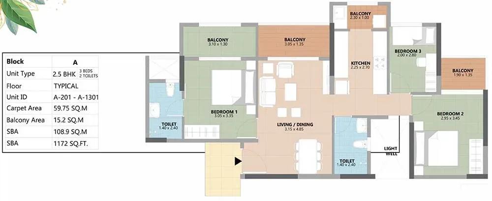 Esteem South Park apartments floor plan