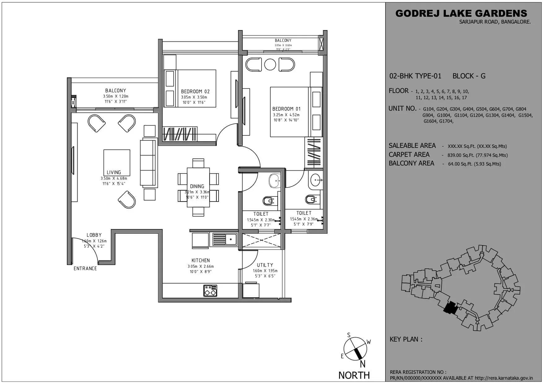 Godrej Lake Gardens apartments 2 BHK floor plan